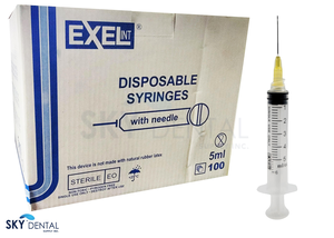 Syringe Needle Combination Luer Lock Tip (LL) 5cc, 100/Pkg (Exel)