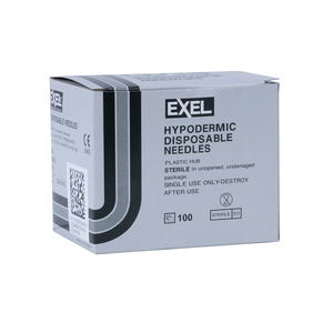 Hypodermic Needle Regular Bevel 100/Pkg (Exel)