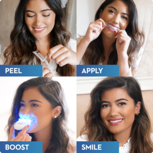 Crest 3D Whitestrips At Home Whitening Strips with LED Light Kit 