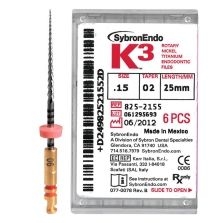 K3 Nickel Titanium Endodontic Files 21mm .04, 6/Pkg (SybronEndo)