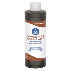 Povidone 10% Iodine Prep Solution 16oz Bottle (Dynarex)