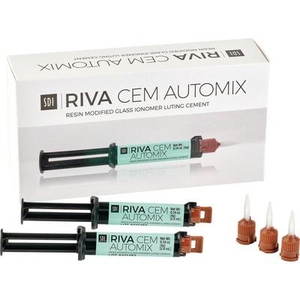Riva Cem Automix Cement Luting Cement Resin-Based Light Yellow Self Cure Automix Syringe 8 Gm 2/Package  (SDI)