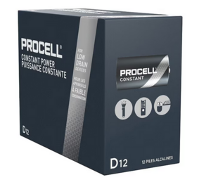 Battery, Procell Constant D Alkaline 1.5V DC, 12 Pack 