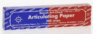 Articulating Arti-Check Paper Red/Blue 200 Strips (Bausch)