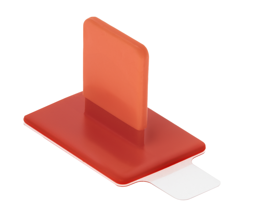 ­­­EzAim Disposable Adhesive, Cushioned Sensor Bite Tab Holders, Red 100/Pkg (Pac-Dent)