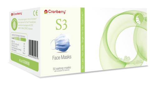 S3 Mask Premium Cranberry Blue (50)