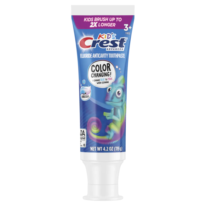 Toothpaste Kids 3+ Years Color Change Bubble Gum 4.2 oz Tube, 24/cs 